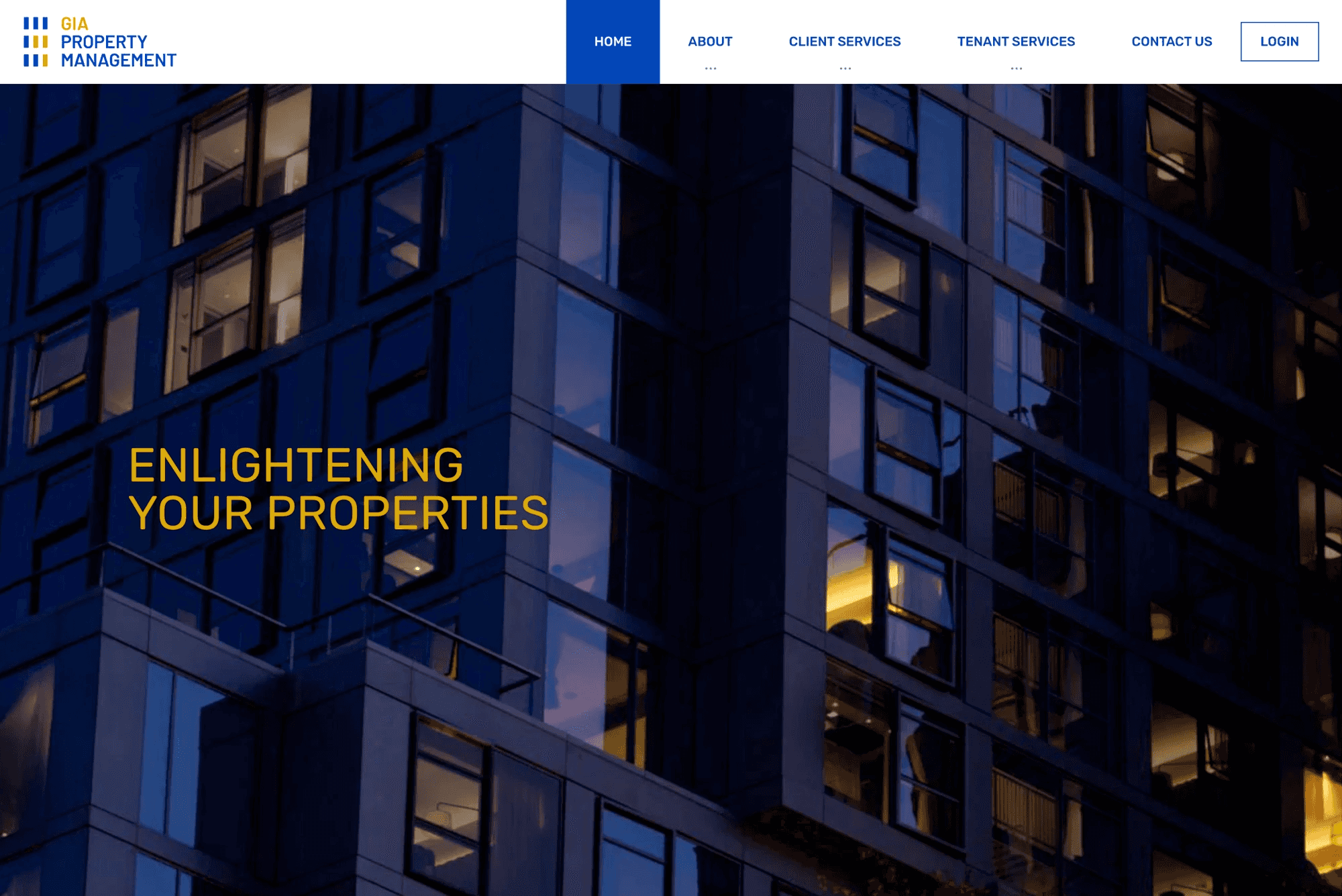 Screenshot of the GIA Property Management website