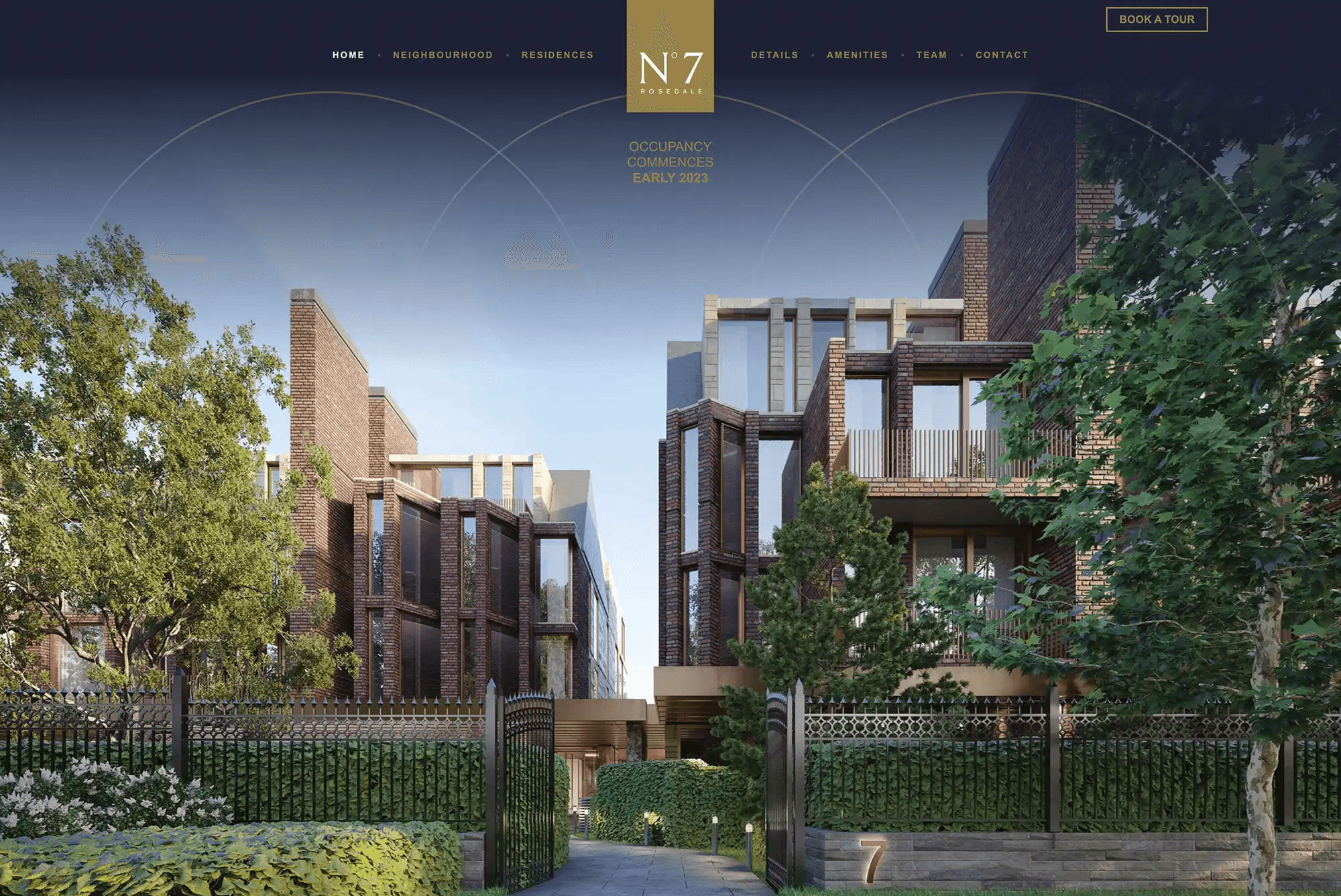 Screenshot of the No 7 Rosedale website