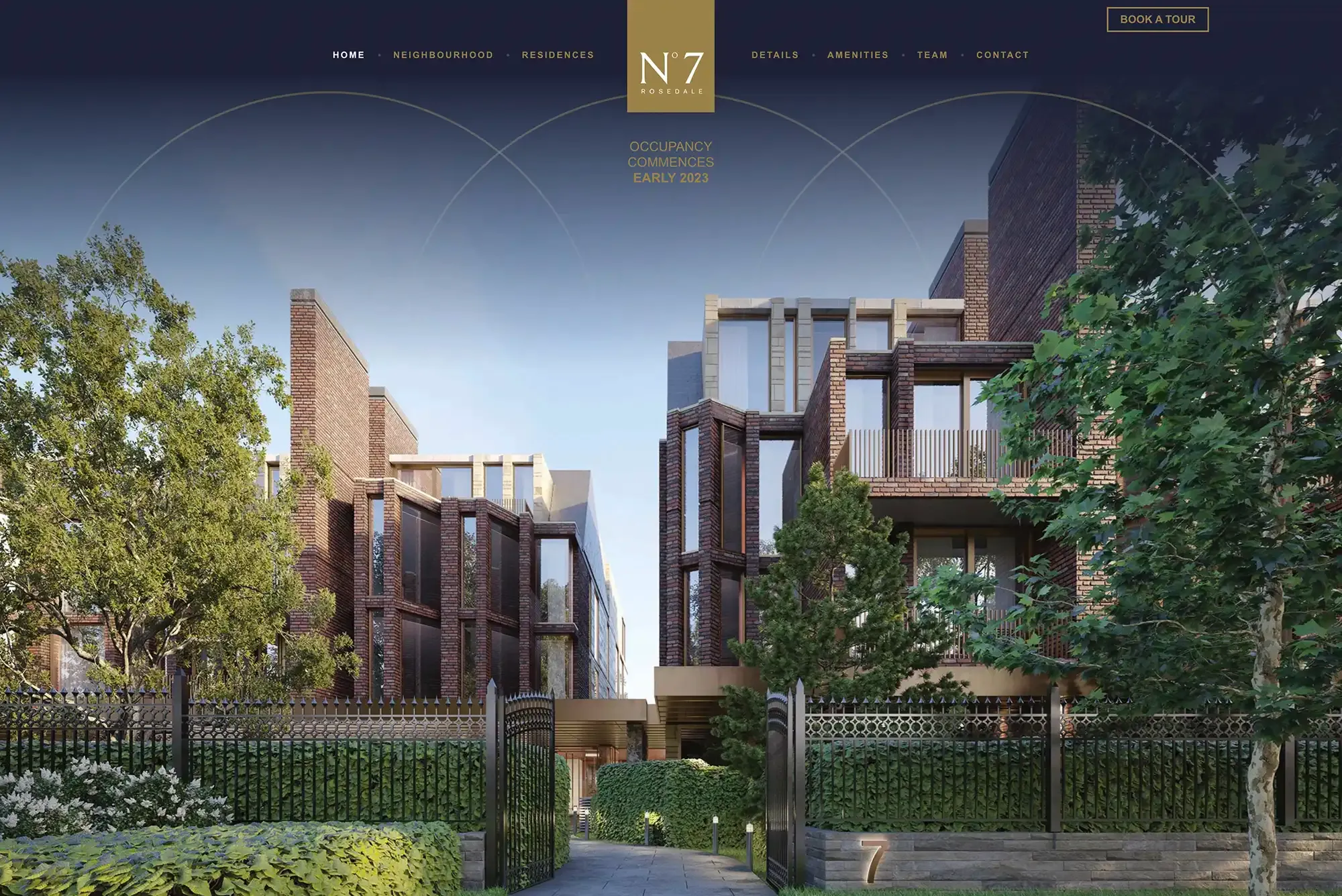 Screenshot of the No 7 Rosedale website