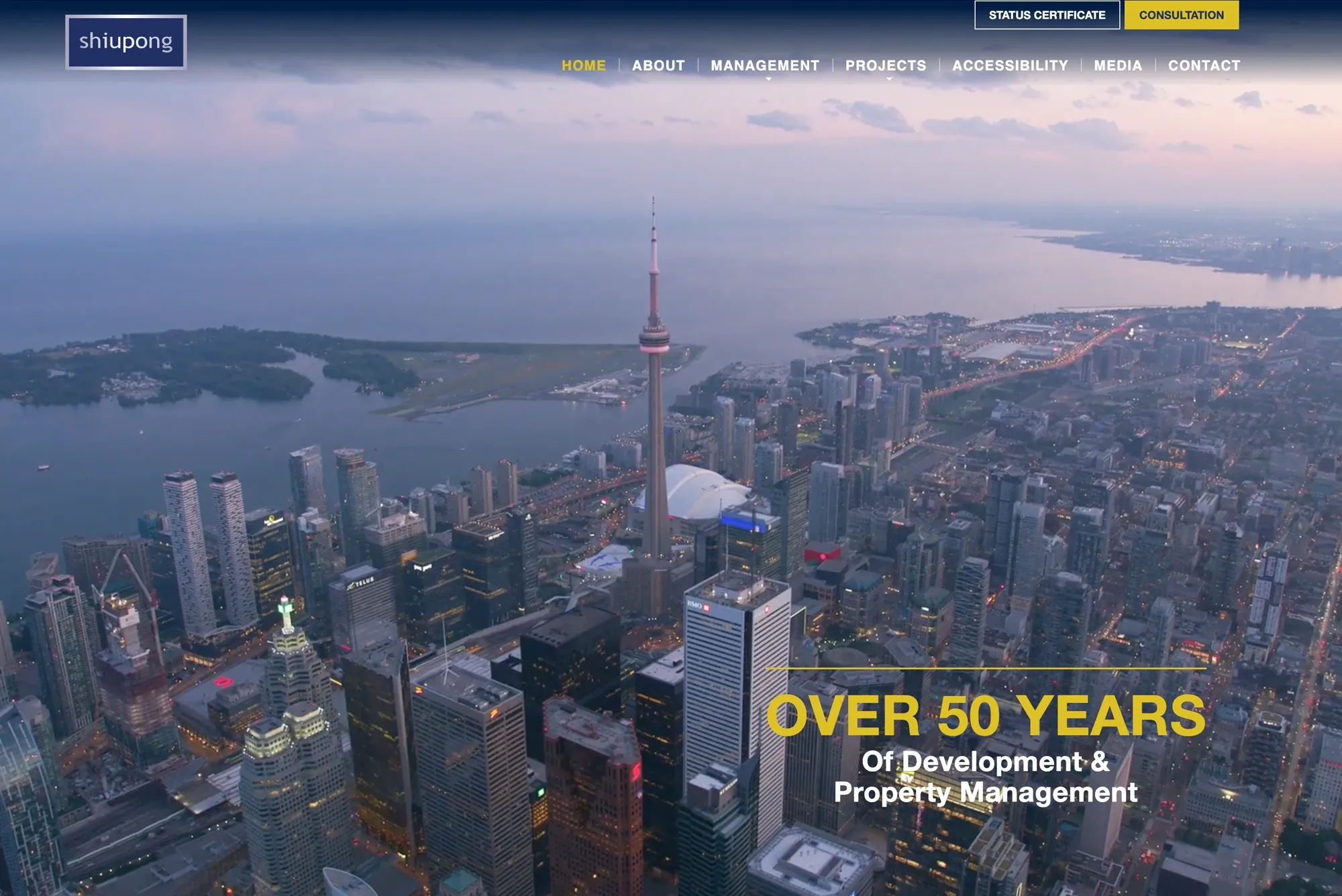 Screenshot of the Shiupong website