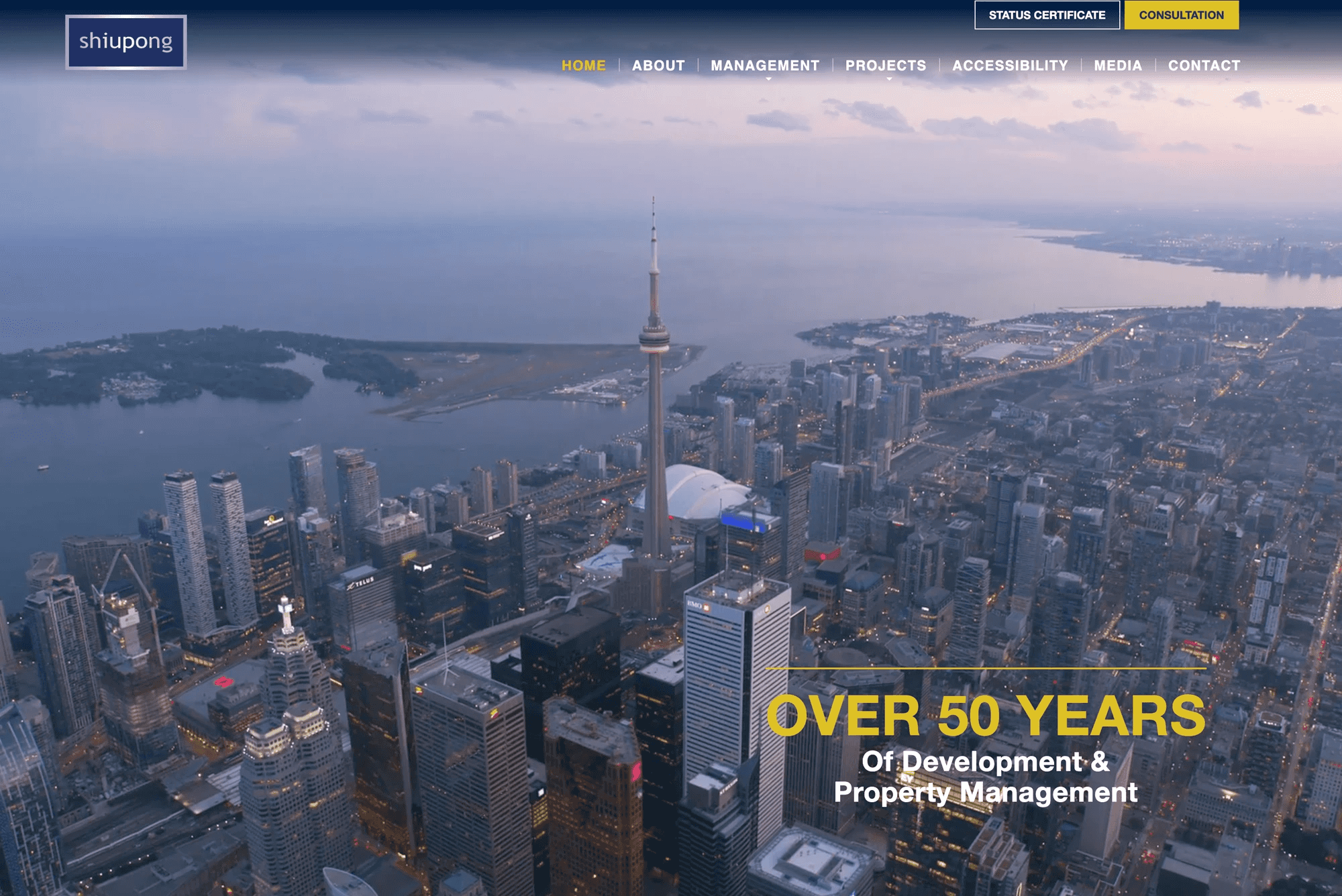 Screenshot of the Shiupong website